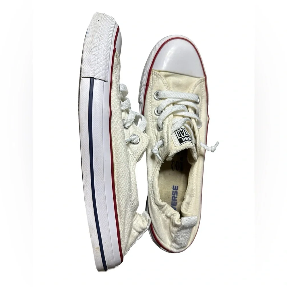 Converse Chuck Taylor All Star Slip-On Low Top White Red Women’s Size 9 - Picture 5 of 9